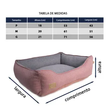 Tabela-de-medidas-dos-tres-tamanhos-Cama-Home-para-Caes-e-Gatos-Fabrica-Pet-Rosa