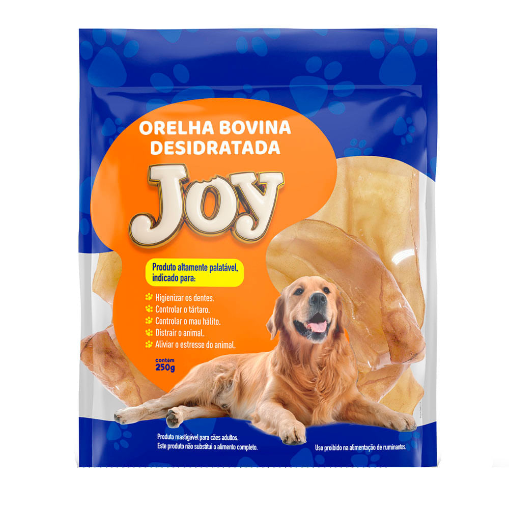 Petisco Joy Orelha Bovina Natural Desidratada