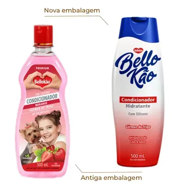 2-Condicionador Rinse Morango Bellokao 500g