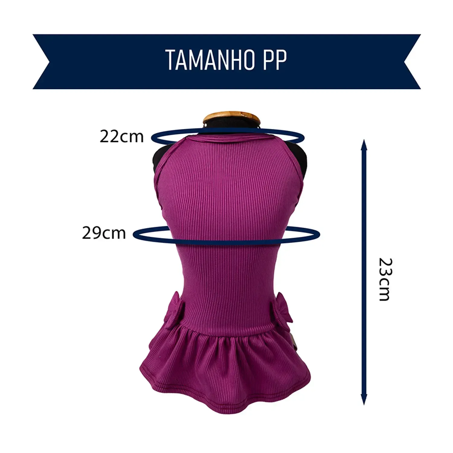Vestido-Canelado-Roxo-Fabrica-Pet-tamanho-PP-foto-explicativa-do-tamanho-da-peca