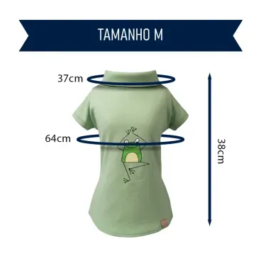 Polo-Malha-Sapo-Verde-Fabrica-Pet-tamanho-M-foto-explicativa-do-tamanho-da-peca