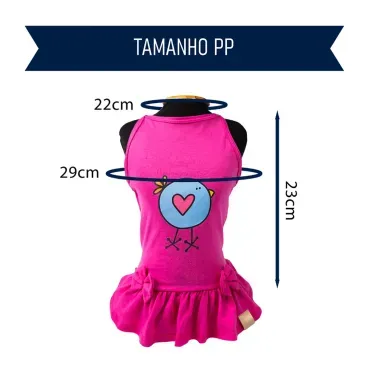 Vestido-Pintinho-Rosa-Fabrica-Pet-tamanho-PP-foto-explicativa-do-tamanho-da-peca