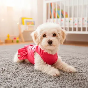 Vestido-Pintinho-Coral-Fabrica-Pet-tamanho-P-foto-de-detalhe-da-etiqueta
