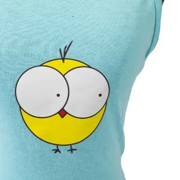 Regata-Pintinho-Azul-Fabrica-Pet-tamanho-PP-foto-de-detalhe-da-estampa-