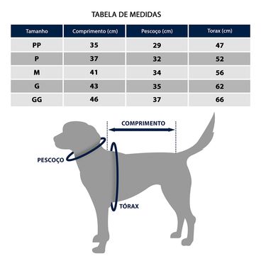 Regata-Pintinho-Cinza-Fabrica-Pet-tamanho-P-foto-explicativa-de-tabela-com-as-medidas-para-cada-tamanho-de-cachorro