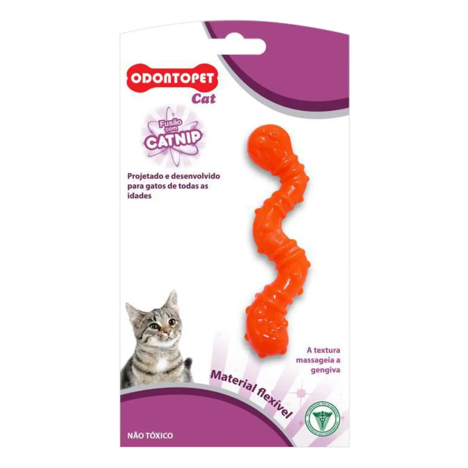 2-Brinquedo Minhoca com Catnip Odontopet Cat