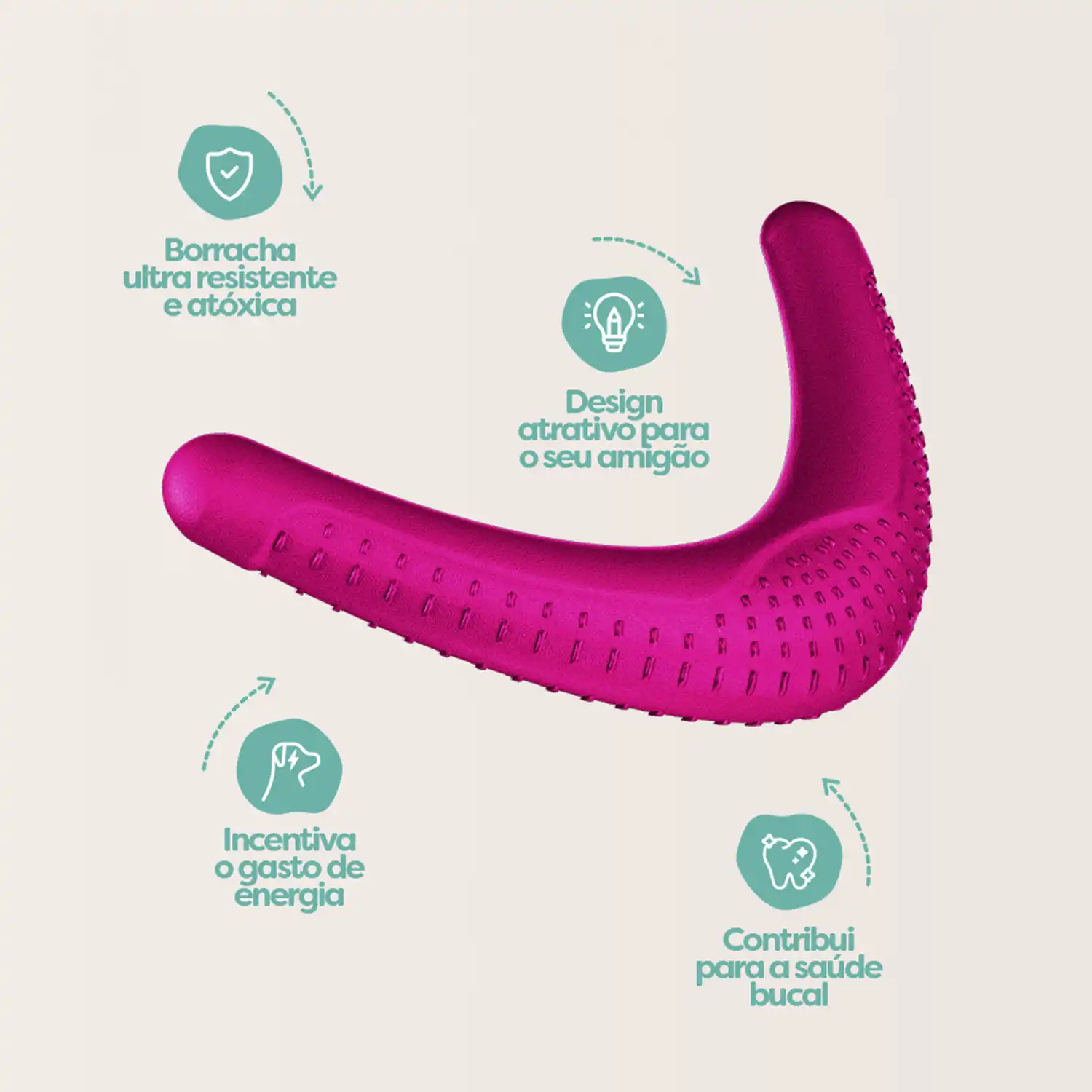Brinquedo Mordedor Boomerang Stark Pet Rosa