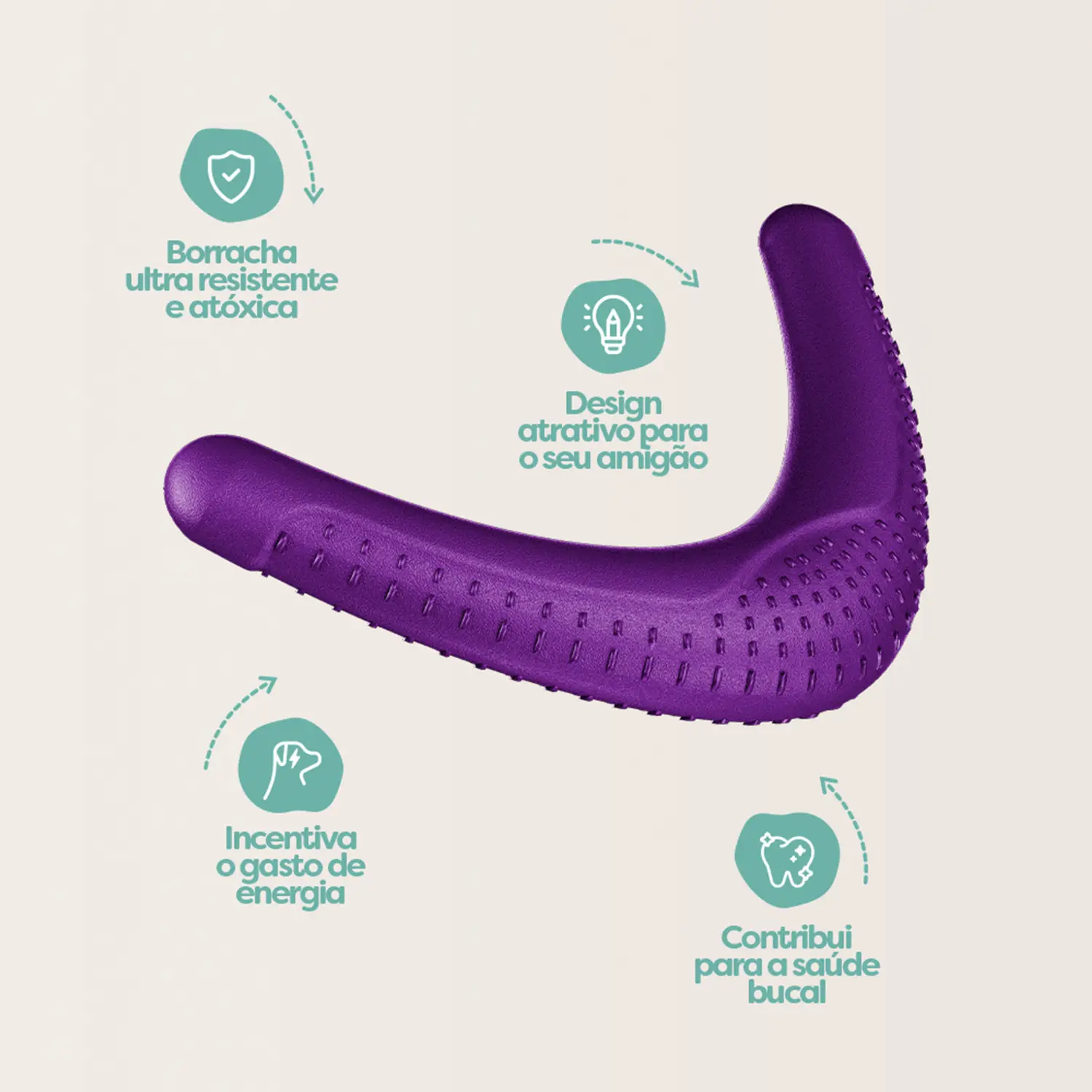 Brinquedo Mordedor Boomerang Stark Pet Roxo