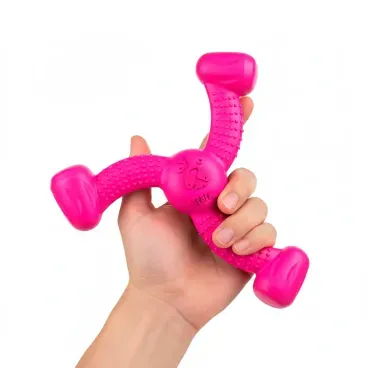 Brinquedo-Mordedor-Rokka-Stark-Pet-Rosa-tamanho-G-na-palma-da-mao