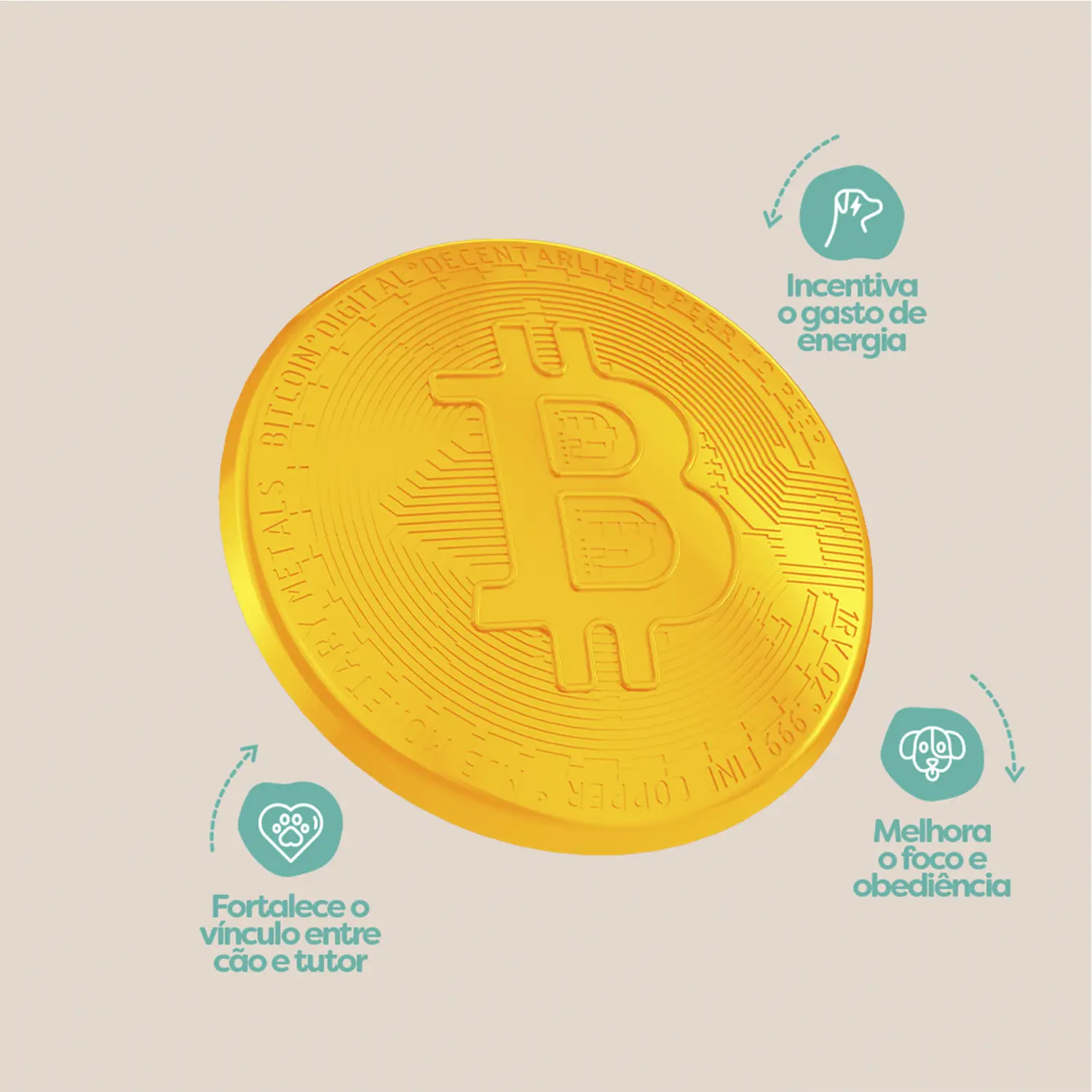 Brinquedo Fresbee Bitcoin Stark Pet Amarelo