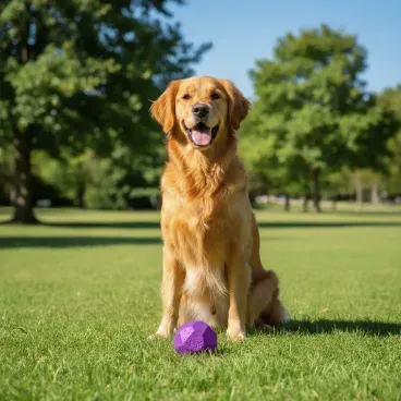 Pet-de-grande-porte-com-o-Brinquedo-Bola-Macica-Rocky-Ball-Stark-Pet-Roxo