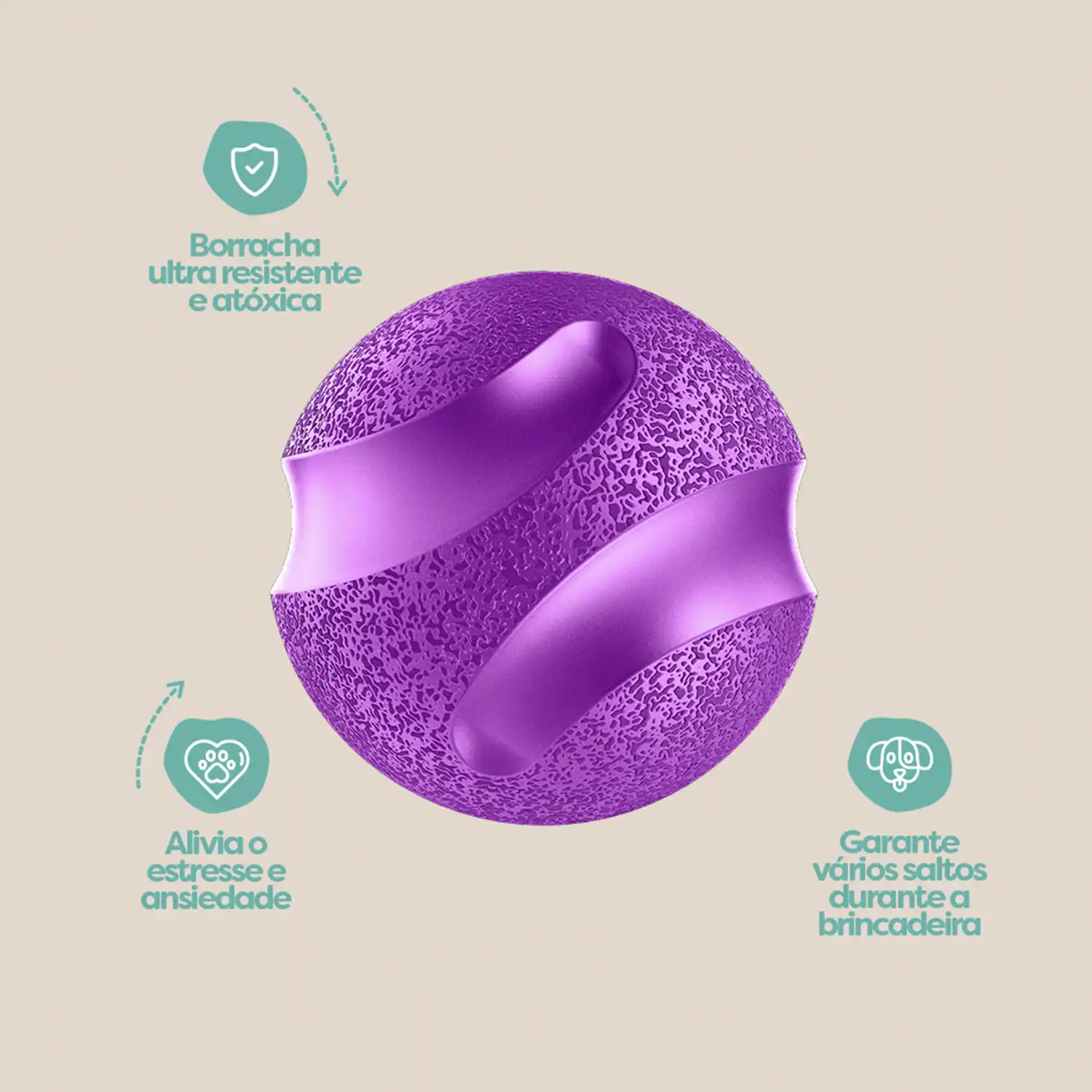 Brinquedo Bola Maciça Slim Ball Stark Pet Roxo