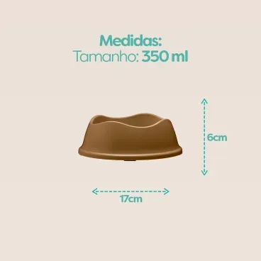 Medidas-do-Comedouro-Bowl-Antiderrapante-Stark-Pet-Bege-350ml