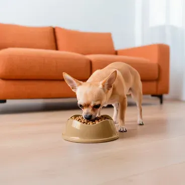 Pet-comendo-no-Comedouro-Bowl-Antiderrapante-Stark-Pet-Bege