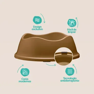 Comedouro-Bowl-Antiderrapante-Stark-Pet-Bege-detalhes