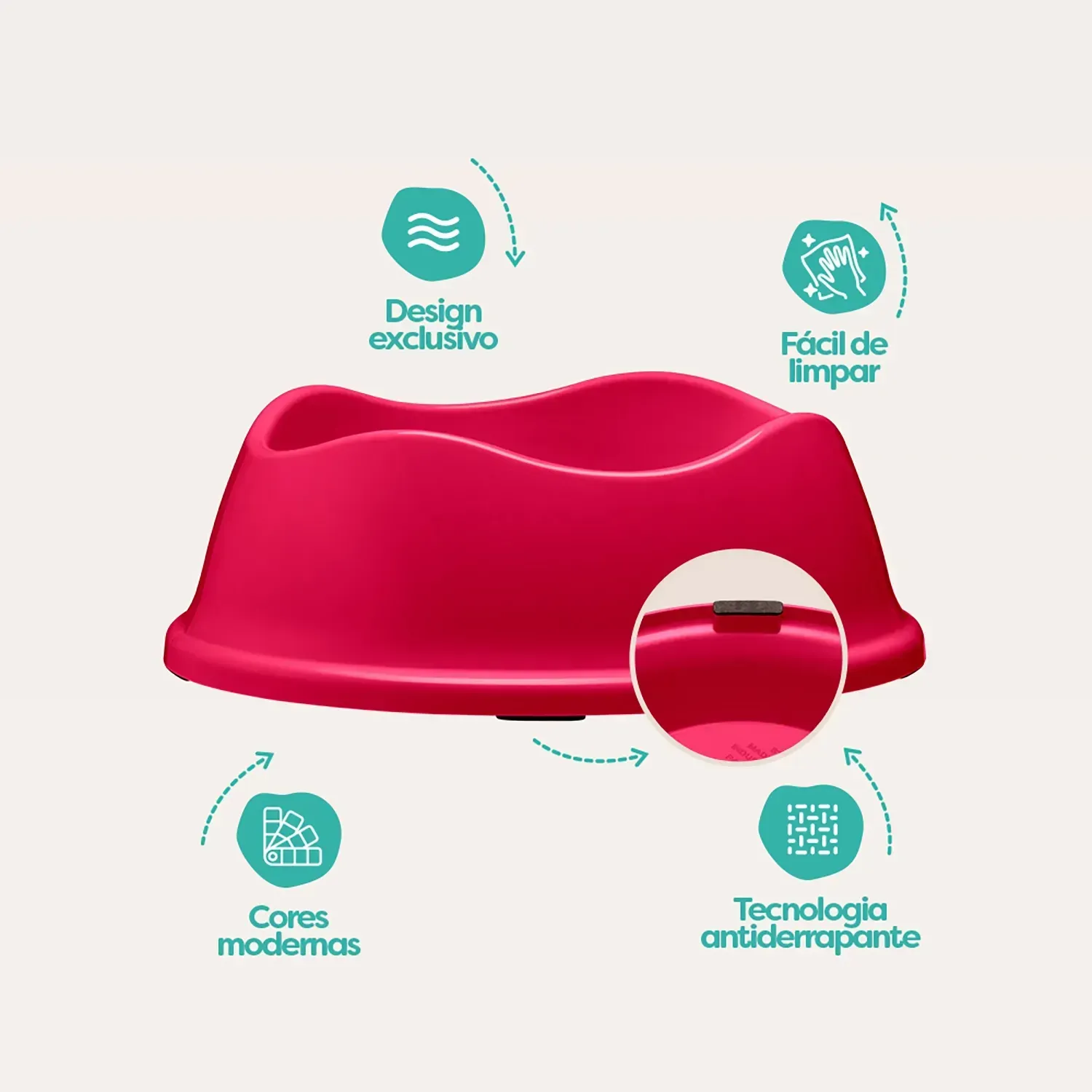 Comedouro Bowl Antiderrapante Stark Pet Magenta