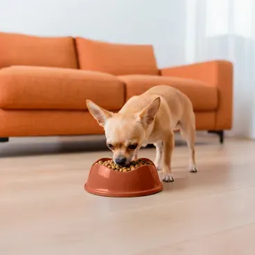 Pet-comendo-no-Comedouro-Bowl-Antiderrapante-Stark-Pet-Cobre