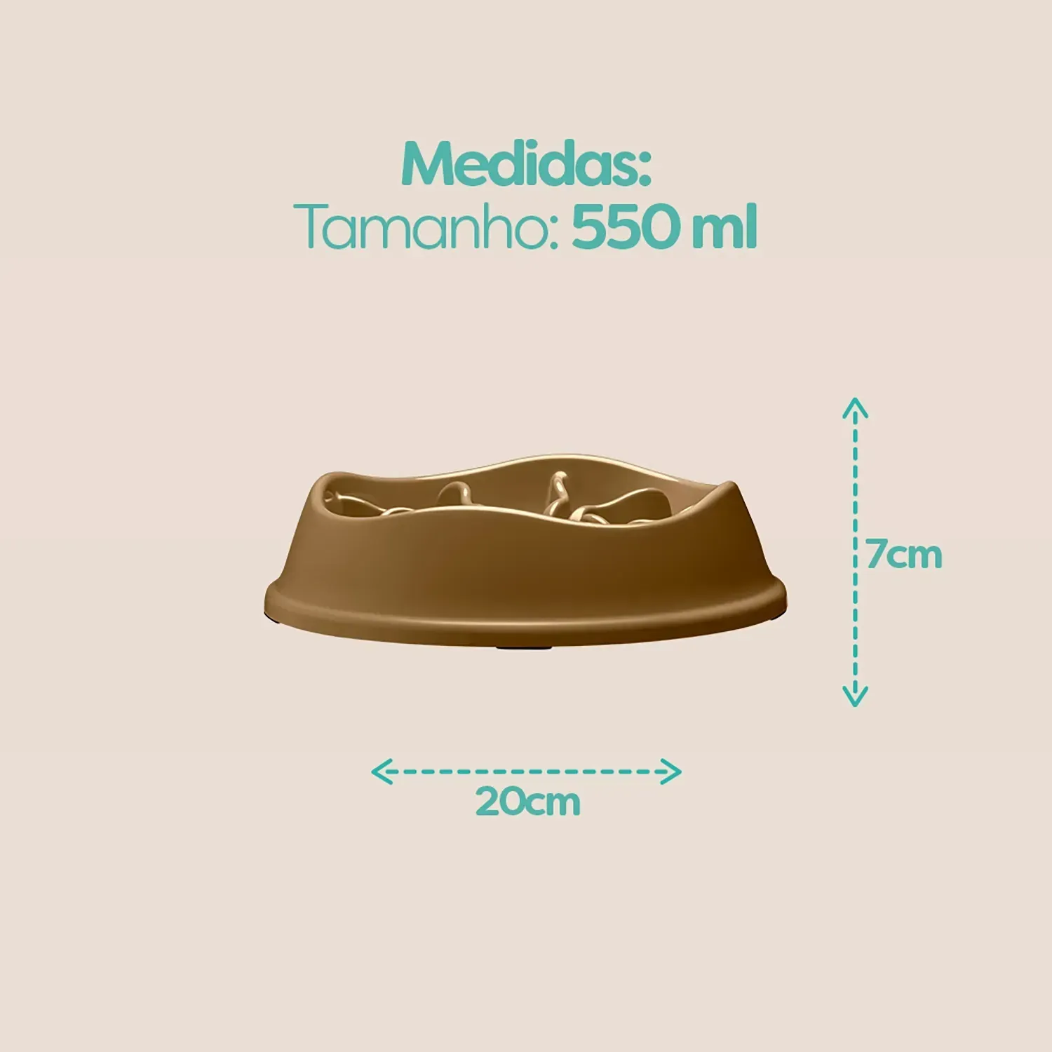 Medidas-do-Comedouro-Lento-com-Labirinto-Stark-Pet-Bege-de-550ml