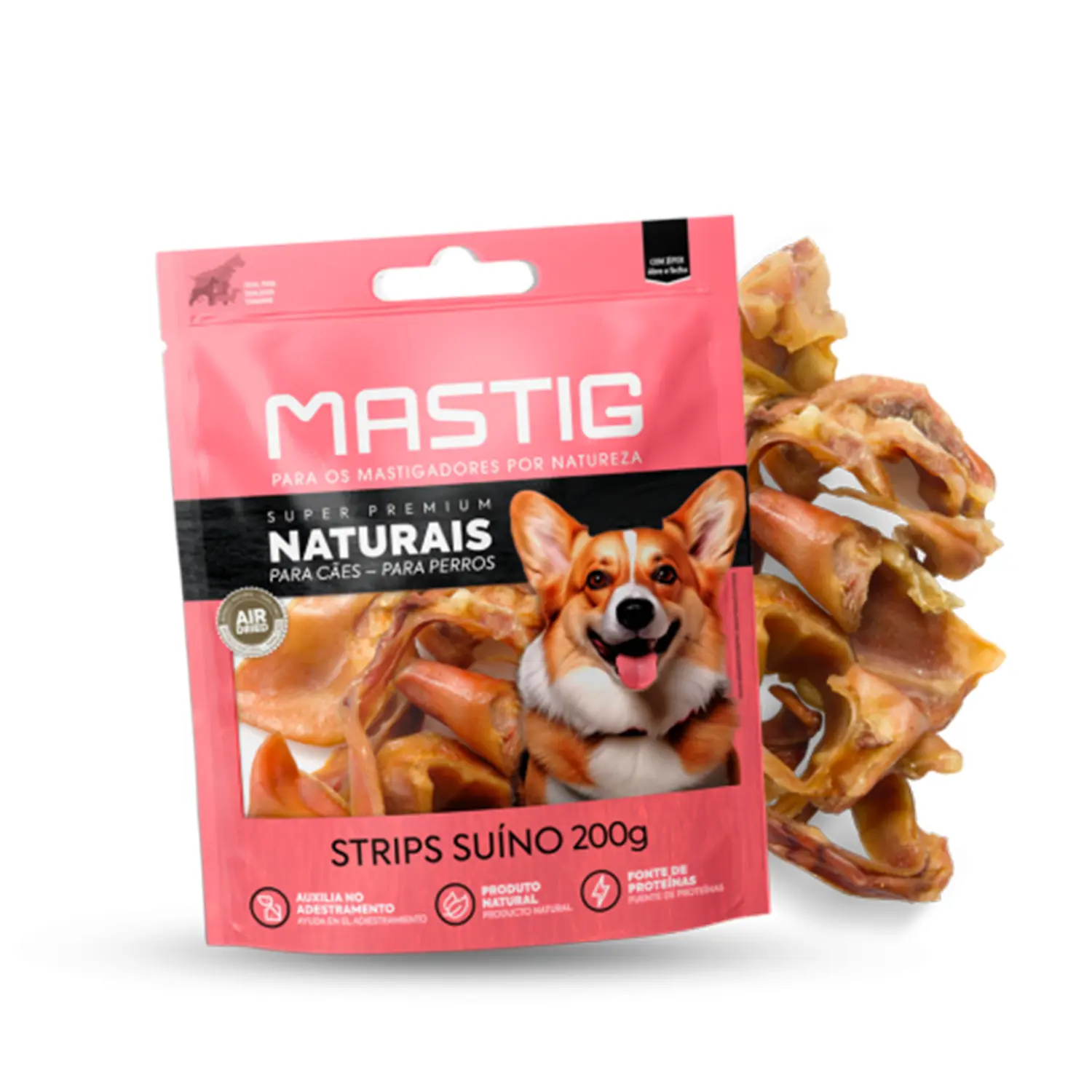 Petisco Strips Suínos para Cães Mastig