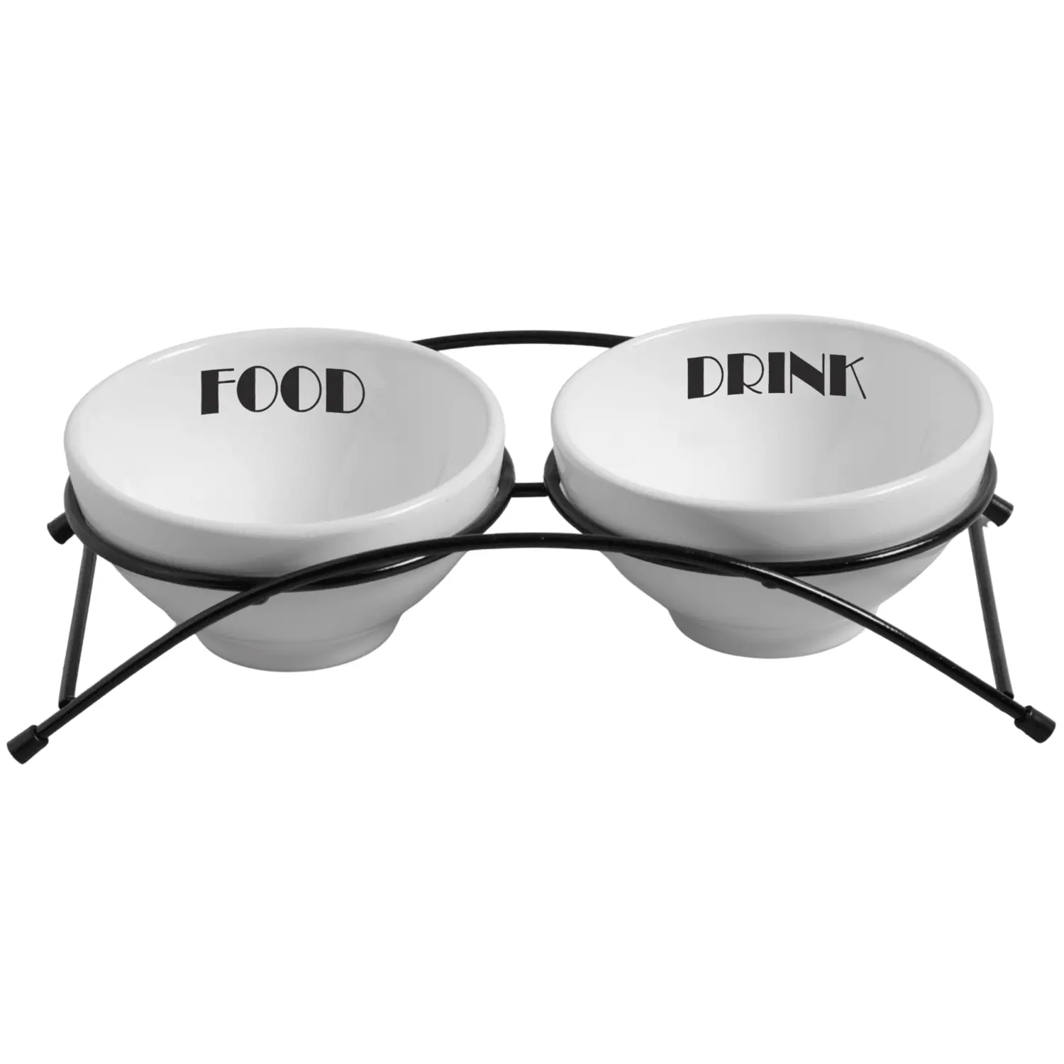 Comedouro Elevado Duplo Porcelana Branco