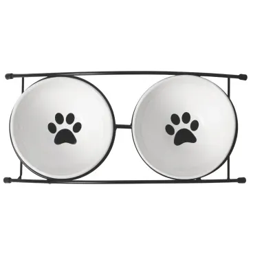 Comedouro-Elevado-Duplo-Ceramica-Regina-Branco-parte-de-cima