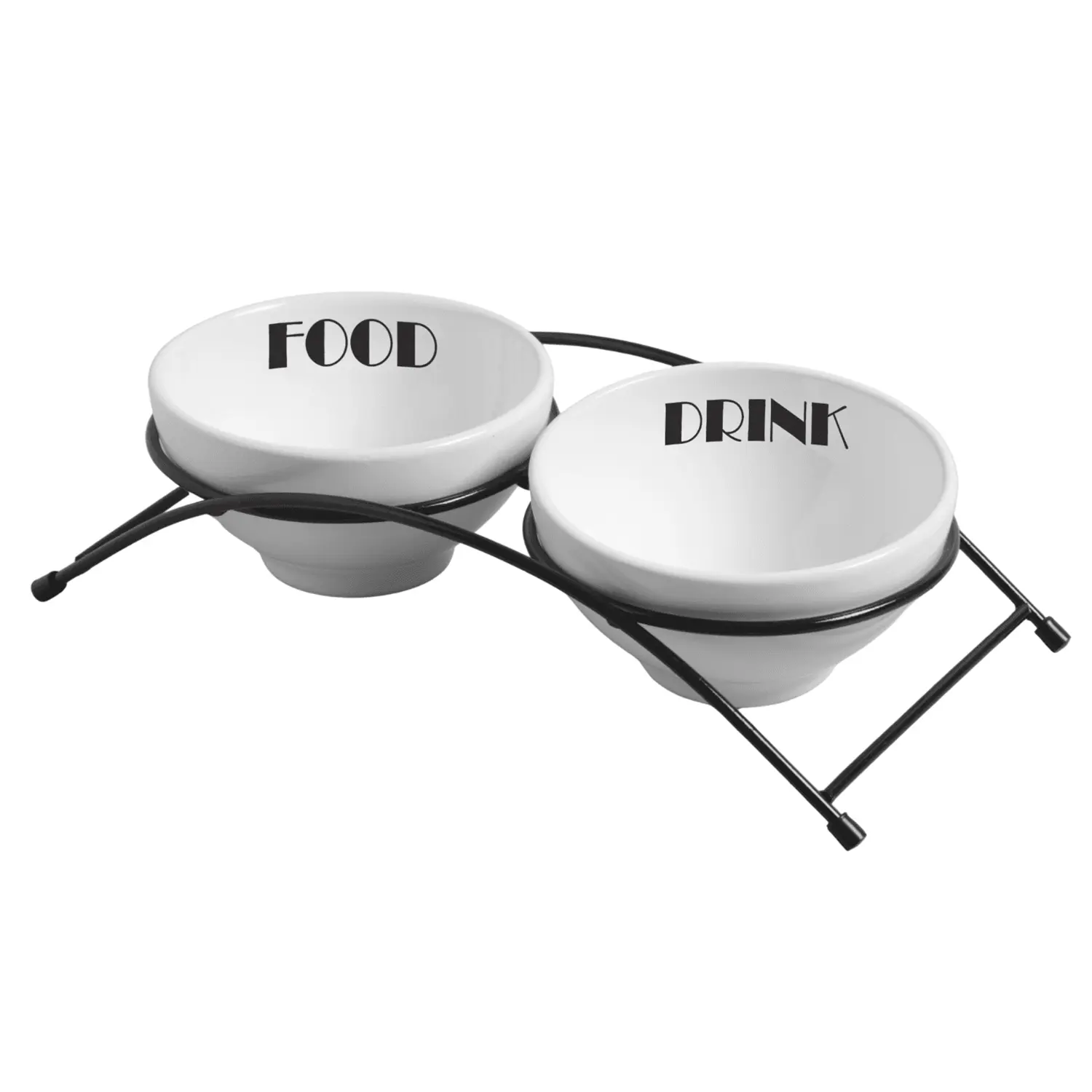 Comedouro Elevado Duplo Porcelana Branco