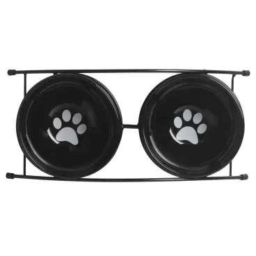 Comedouro-Elevado-Duplo-Ceramica-Regina-Preto-parte-de-cima