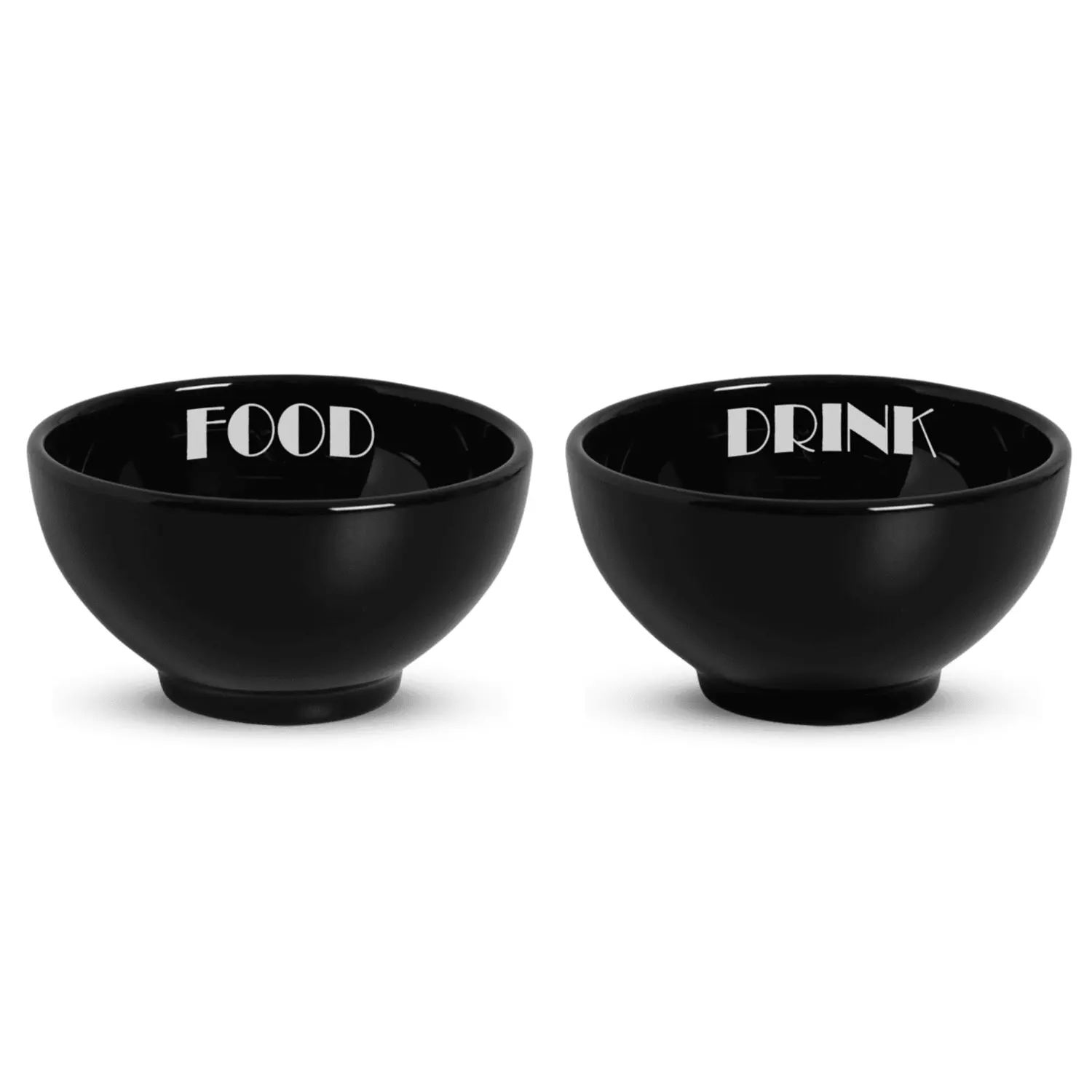 Comedouro Elevado Duplo Porcelana Preto