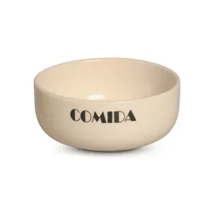 Comedouro Porcelana Marmorado Médio Bege - 390 ml