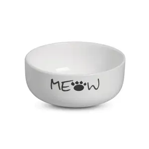 Comedouro Porcelana Meow Médio Branco - 390 ml