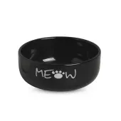 Comedouro Porcelana Meow Médio Preto