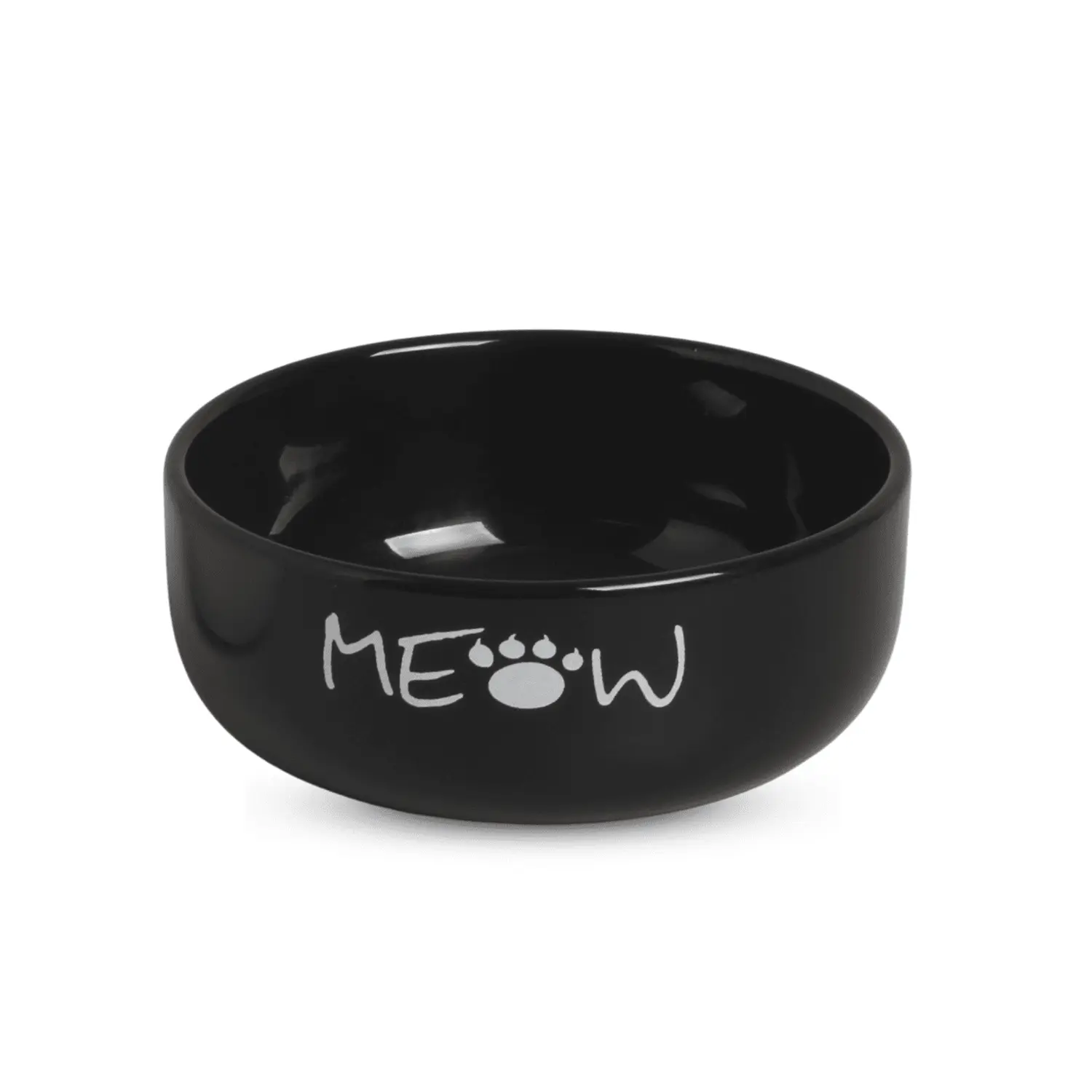 Comedouro Porcelana Meow Médio Preto