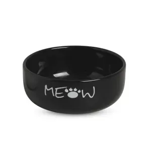 Comedouro Porcelana Meow Médio Preto - 390 ml