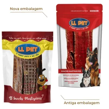 2-Petisco Chips Bovino para Caes LL Pet