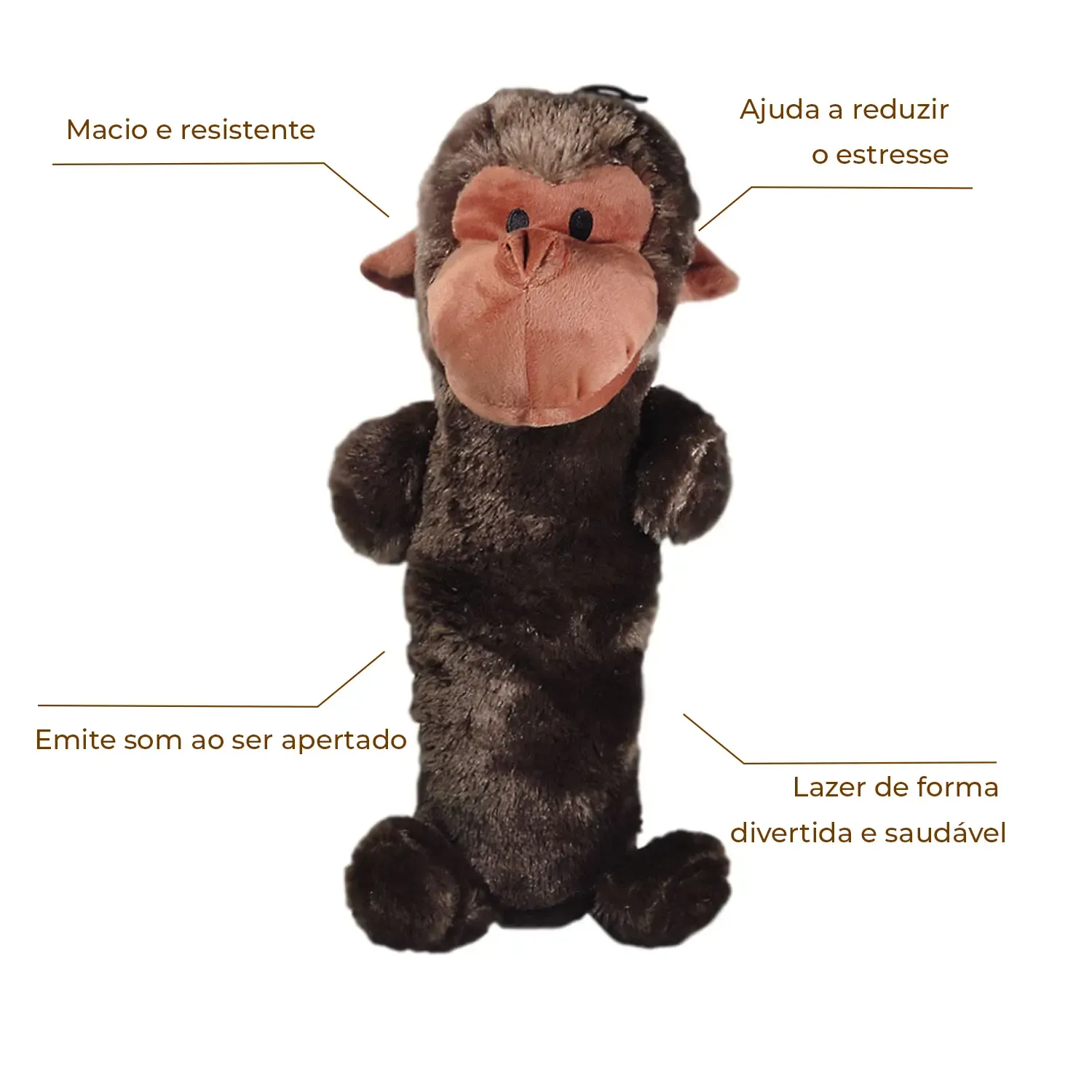 Pelucia-Macaco-Fleece-Jambo-Marrom