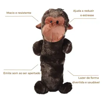 Pelucia-Macaco-Fleece-Jambo-Marrom