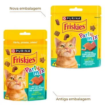 2-Petisco Friskies Party Mix Salmao 40g