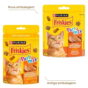 2-Petisco Friskies Party Mix Frango 40g