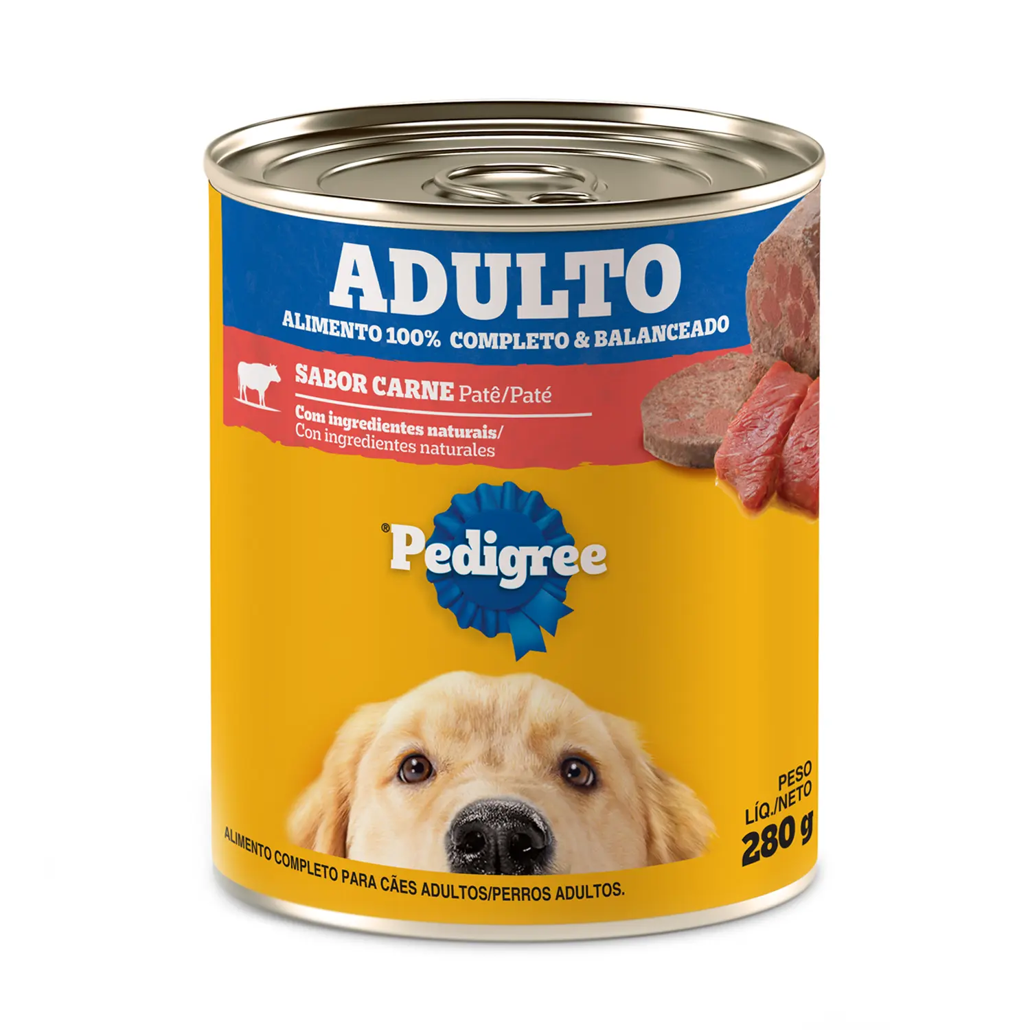 Ração Úmida Pedigree para Cães Adultos Lata Patê de Carne
