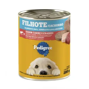 Ração Úmida Pedigree para Cães Filhotes Lata Patê de Carne e Frango - 280 g
