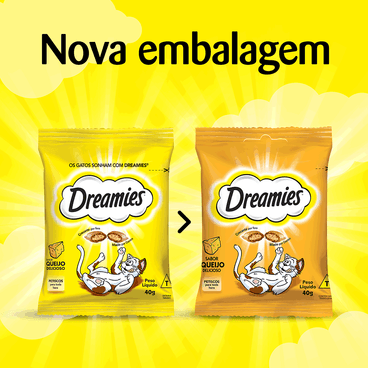Petisco-Dreamies-Queijo-para-Gatos-Adultos-embalagem-antiga-x-atual-
