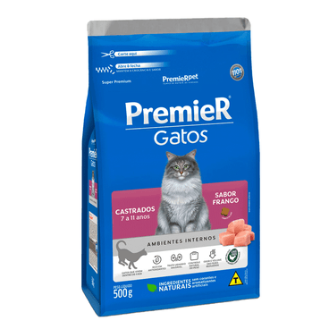 Racao-Premier-Gatos-Castrados-7-a-11-Anos-Ambientes-Internos-Frango-500g-lateral