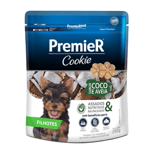 Cookie Premier Cães Filhotes Coco e Aveia - 250 g