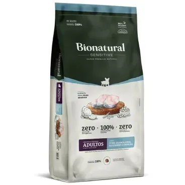 Lateral-da-embalagem-da-Racao-Bionatural-Sensitive-Caes-Adultos-Racas-Pequenas-Peixe