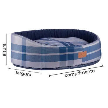 Cama-Oval-Buddy-Fabrica-Pet-Xadrez