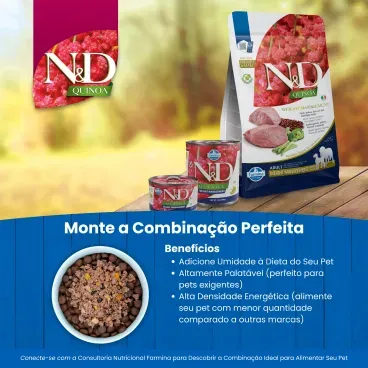 8-Racao N-D Quinoa Controle de Peso Caes Ad Mini Cordeiro