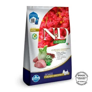 2-Racao N-D Quinoa Cuidado Digestivo Caes Adultos Mini Cordeiro