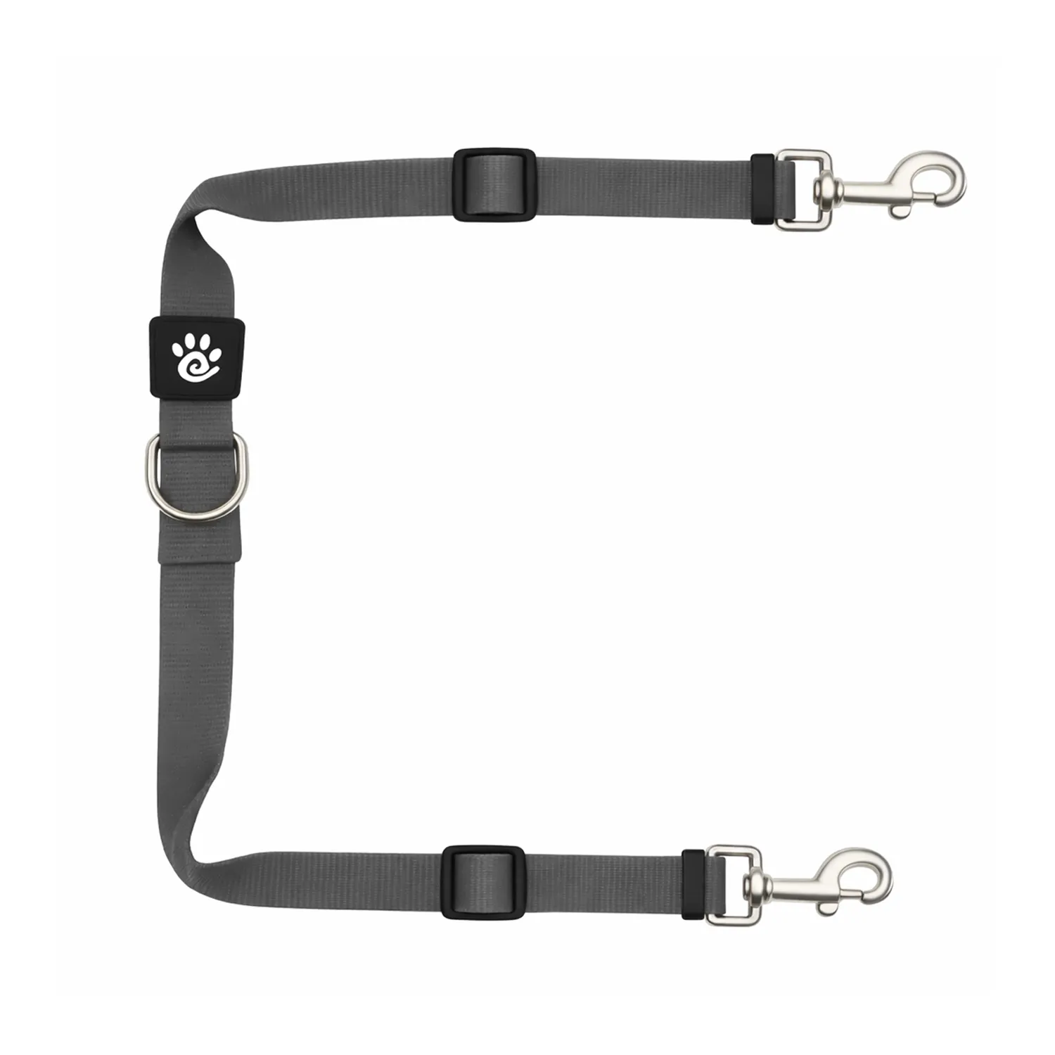 Guia Dupla Ajustável Nylon para Cães Signature Doco Cinza