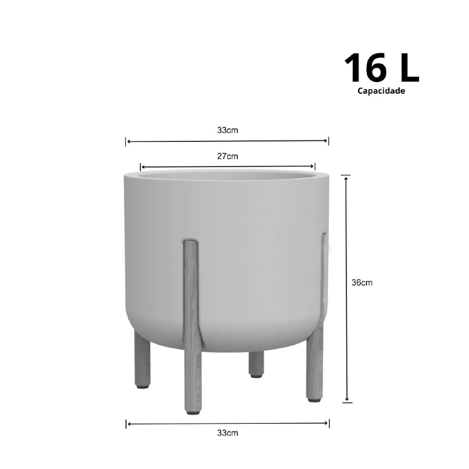 Vaso Cilíndrico Decore Off White