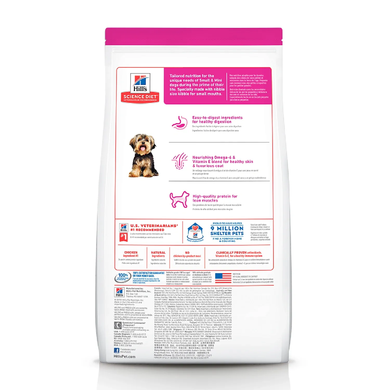 Ração Hill's Science Diet Cães Adultos Pequenos e Mini Sabor Frango
